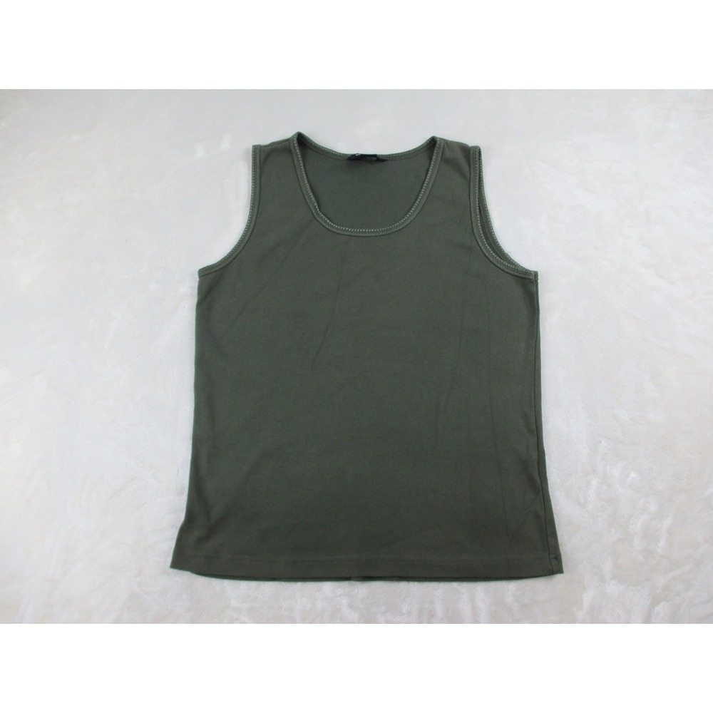 Woolrich Shirt Womens Extra Large Green Tank Top Sleeveless Cotton Casual Ladies